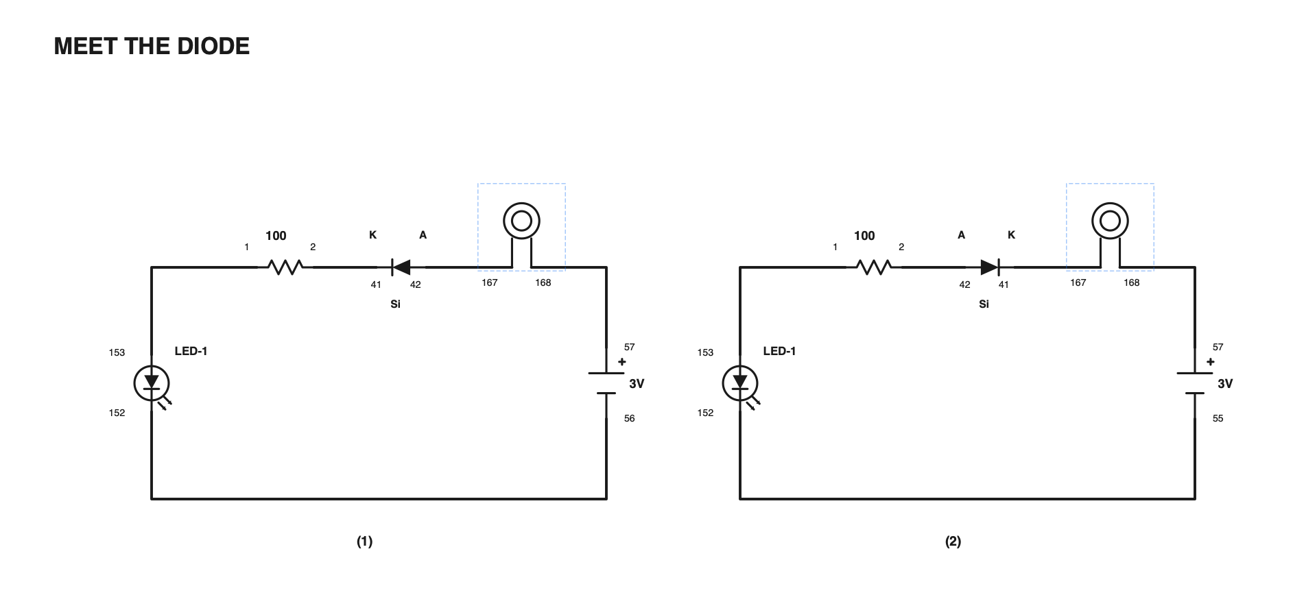 Diode direction demonstration